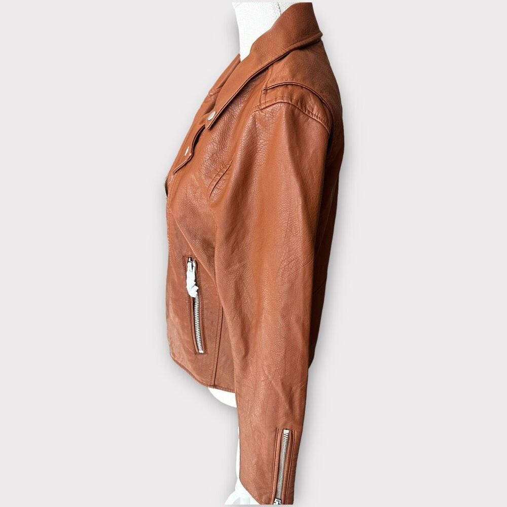 Womens Blank NYC Brown Faux Leather Jacket Size Large NWT - Picture 6 of 8